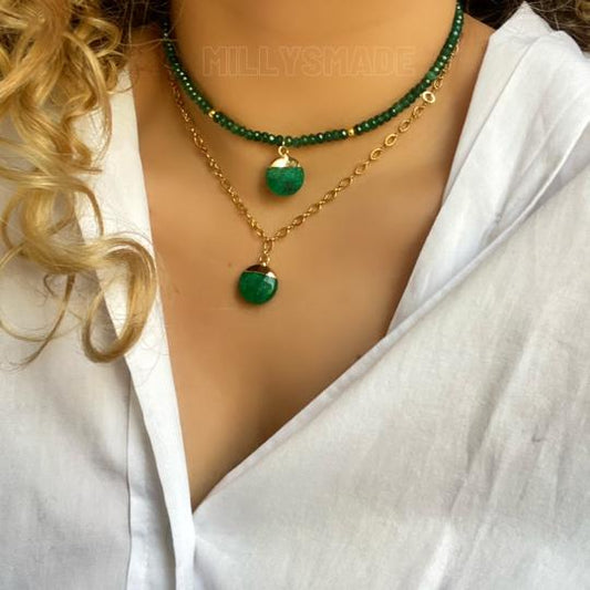 Green agate set.