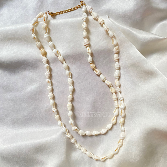 Double layer cone shell necklace